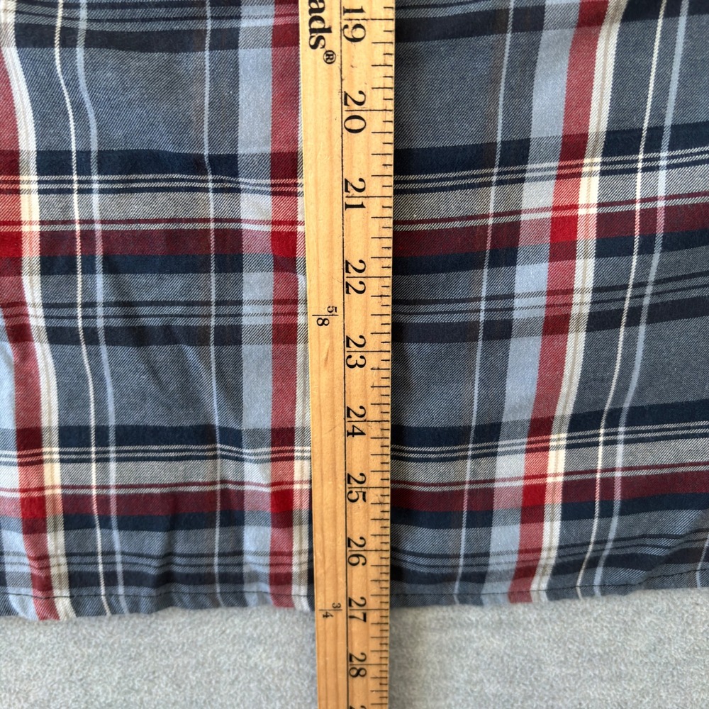 The North Face Mens XL Short Sleeve Plaid Button Down Shirt Blue Red White - Picture 8 of 9